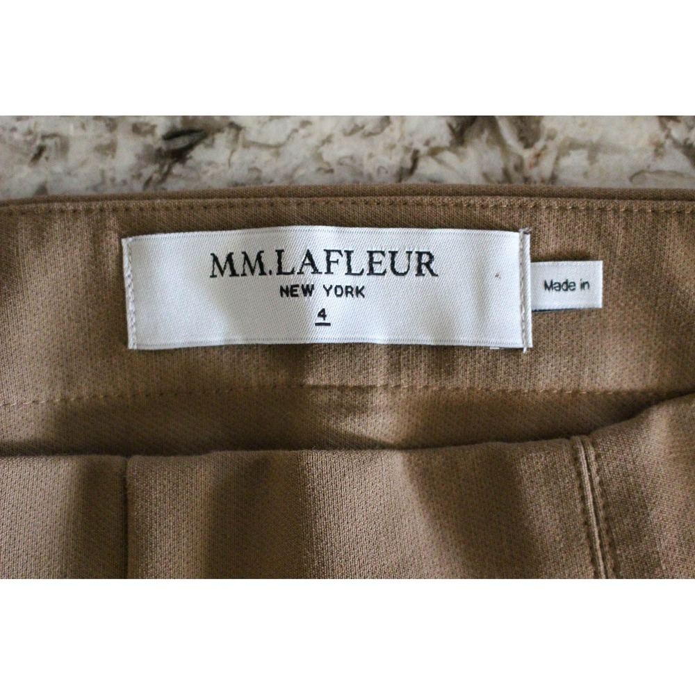 MM.LaFleur Foster Pants Size 4 Brown High Rise Side Zip‎ Slim Straight Trousers - Picture 5 of 7